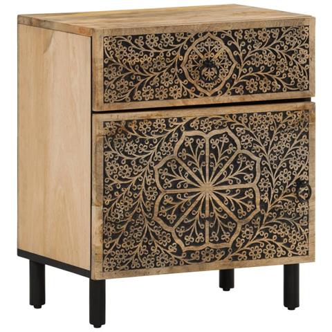 Comodino 50x33x60 Cm In Legno Massello Di Mango - Foto 2