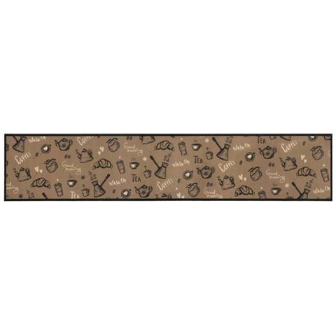 Tappeto Da Cucina Lavabile Marrone Mattutino 60x300 Cm Velluto - Foto 2