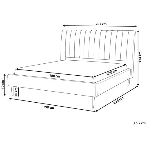 Letto Con Rete A Doghe Velluto Beige Sabbia E Oro 180 X 200 Marville - Foto 2