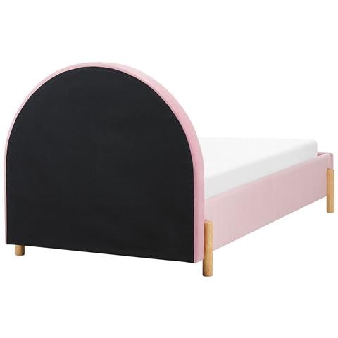 Letto Singolo Bouclé Rosa 90 X 200 Cm Margut - Foto 8