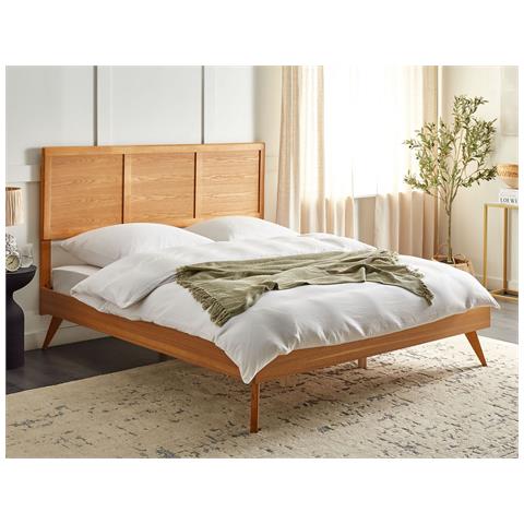 Letto Matrimoniale Legno Chiaro 180 X 200 Cm Istres - Foto 1