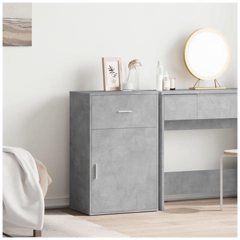 Armadietto Grigio Cemento 56,5x39x90 Cm In Legno Multistrato - Foto 3