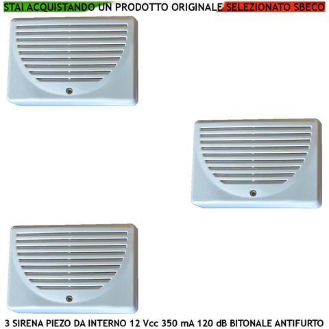 Sirena Da Interno A Parete 3 Pezzi Diffusore Piezo Antifurto 120 Db 4 Morsetti Polarizzati Alimentazione 12 Vcc Assorb - Foto 1