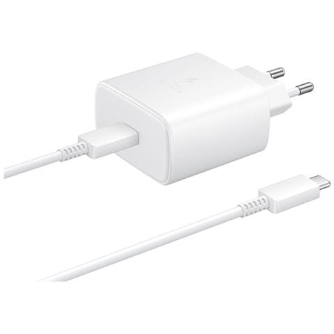 Set Caricabatterie Samsung 45w Usb-c Con Cavo Usb-c Verso Usb-c 1,8m, Bianco - Foto 1