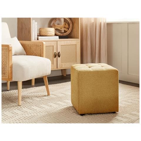 Pouf Kansas Tessuto Giallo - Foto 1