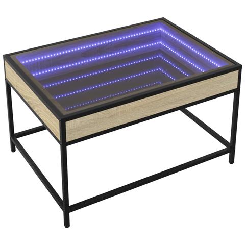 Tavolino Da Salotto Con Led Infinity Rovere Sonoma 70x50x41 Cm - Foto 2