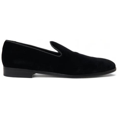 Mocassini In Velluto Nero Scarpe Formali - Eu41/us8 - Foto 1