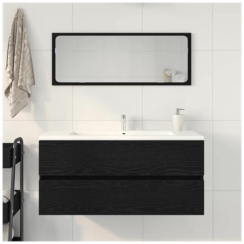 Mobile Lavabo Rovere Nero 100x38,5x45 cm Legno Multistrato - Foto 2