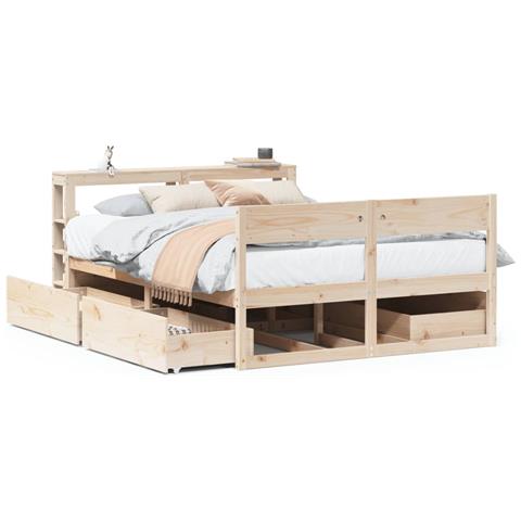 Letto Senza Materasso 120x190 Cm In Legno Massello Di Pino - Foto 2