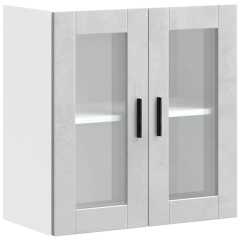 Pensile Da Cucina Con Porta In Vetro Porto Grigio Cemento - Foto 2