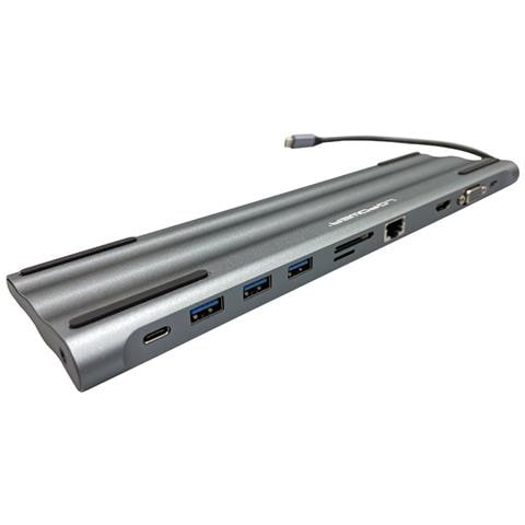 LC-HUB-C-MULTI-8 replicatore di porte e docking station per laptop Cablato USB 3.2 Gen 1 (3.1 Gen 1) Type-C Nero, Argento - Foto 1