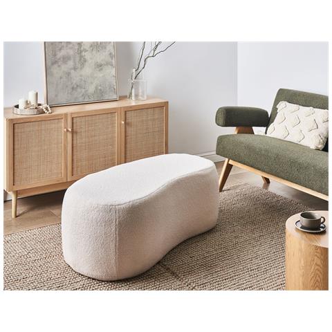 Pouf Bayard Bouclé Bianco Sporco - Foto 1