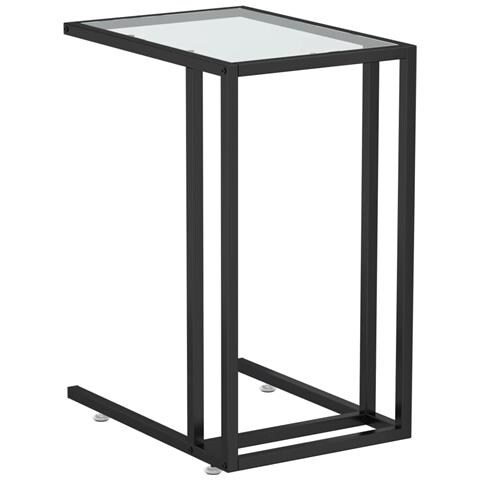 Lusso Casadino -  Tavolino Per Computer Trasparente 50x35x65 Cm Vetro Temperato - Foto 1