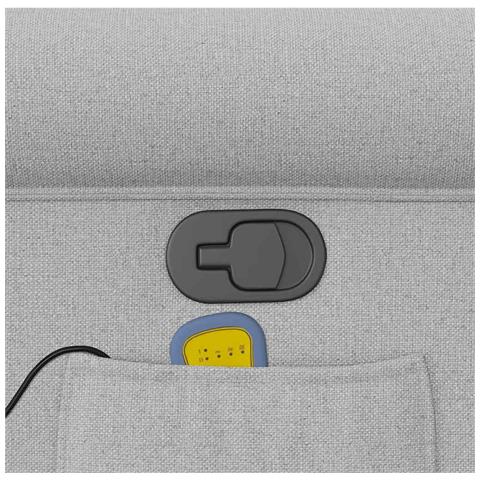 Poltrona Massaggiante Reclinabile Grigio Nuvola in Tessuto - Foto 9