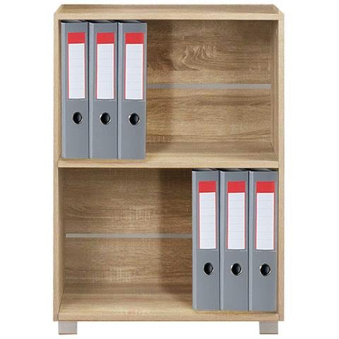 Mobile Mobiletto Libreria A Scaffali 2 Ripiani In Legno Naturale 77x60x31 Cm - Foto 2