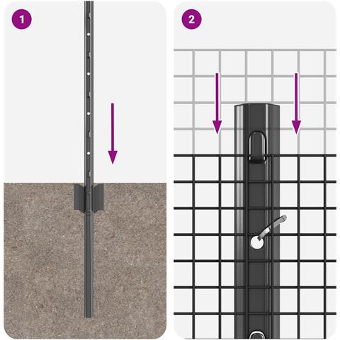 Set di Recinzione in Rete per Polli Set di 2 Grigio - Foto 9