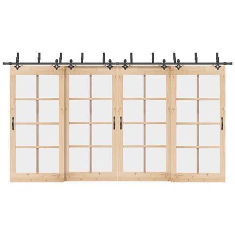 Kit di Binari per Porte Scorrevoli 427 cm Acciaio Nero - Foto 2