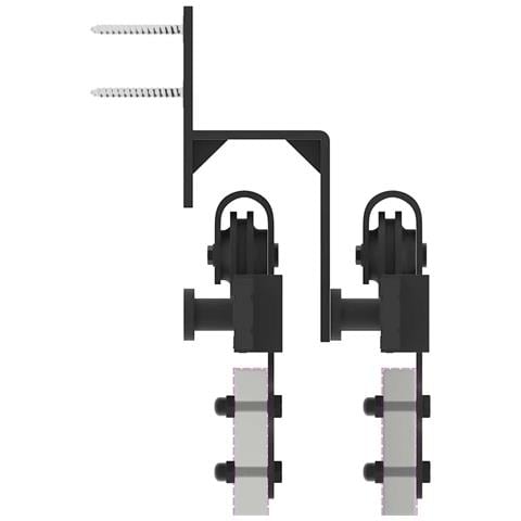 Kit di Binari per Porte Scorrevoli 427 cm Acciaio Nero - Foto 9