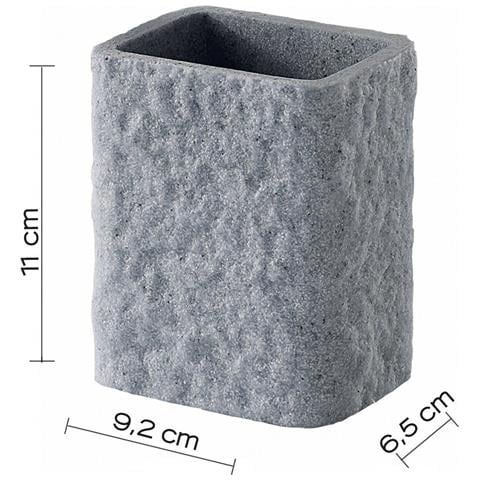 Portaspazzolini D’appoggio In Resina E Sabbia Ar98 Serie Aries Grigio - Foto 2