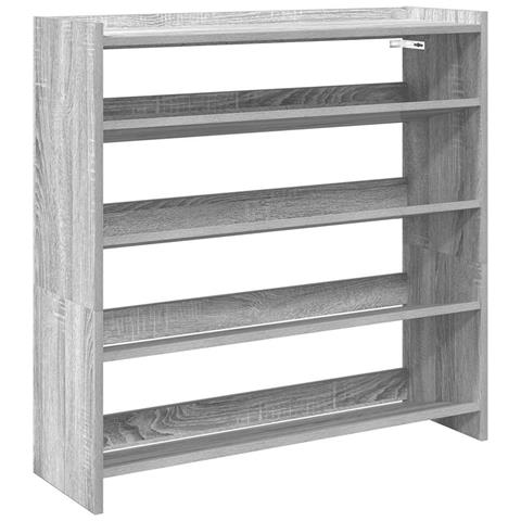 Scarpiera Grigio Sonoma 80x25x81 cm in Legno Multistrato - Foto 1