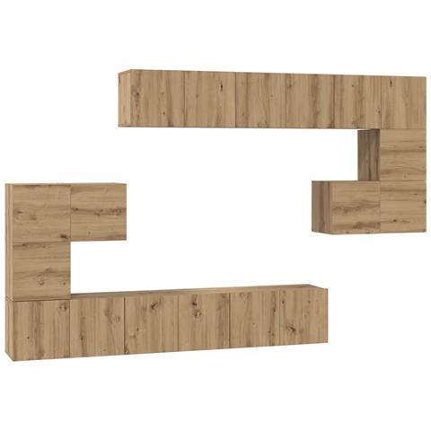 Set mobile TV 10 pcs rovere artigianale 60 x 30 x 30 cm - Foto 1