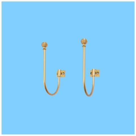 Coppia Di Ganci Fermatenda A U Senza Trapano - Supporti Regolabili Per Tende Gold - Foto 3