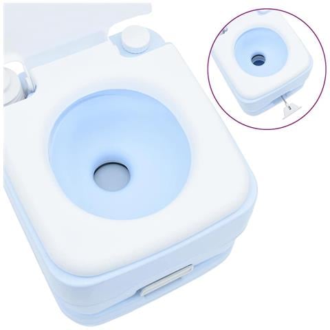 Toilette Portatile per Camping Azzurro 41.5 x 36.5 x 42 cm - Foto 9