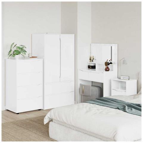 Armadi di Stoccaggio 2 pcs Bianco Lucido 60 x 48 x 105 cm - Foto 2