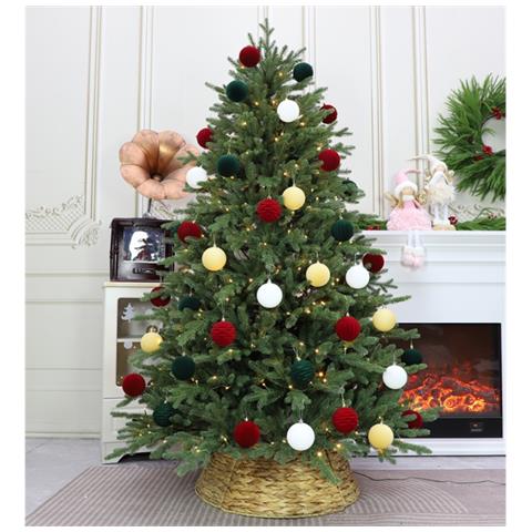 Palline Di Natale In Velluto Da 6 Cm - Set Da 12 Ornamenti Per Albero Di Natale In Peluche Green - Foto 2
