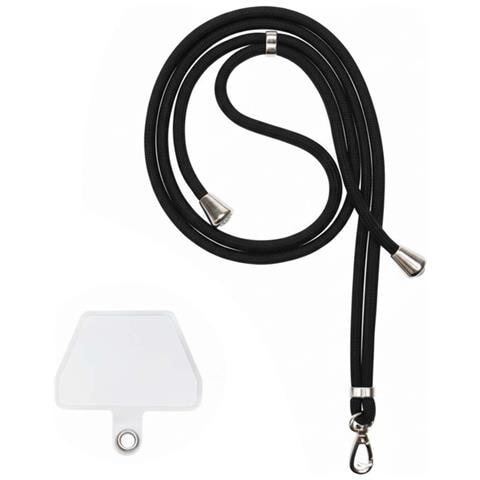 Collarino Da 150 Cm Per Smartphone In Nylon Con Fissaggio Universale, Nero - Foto 4