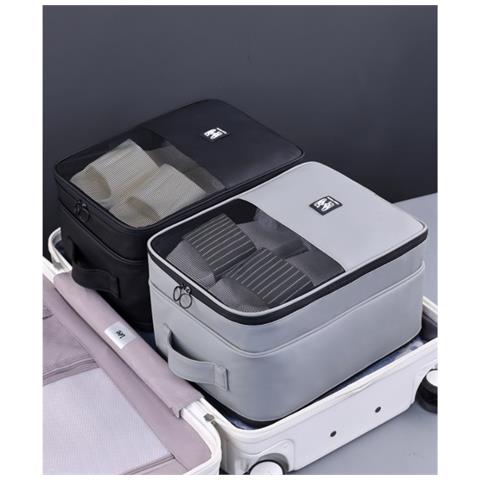 Borsa Porta Scarpe Da Viaggio - Grande Capacità, Organizer Impermeabile Black - Foto 5