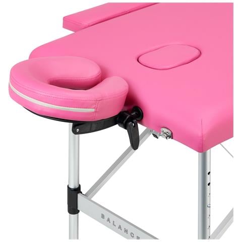 lettino da massaggio pieghevole in alluminio 2 segmenti rosa - Foto 2