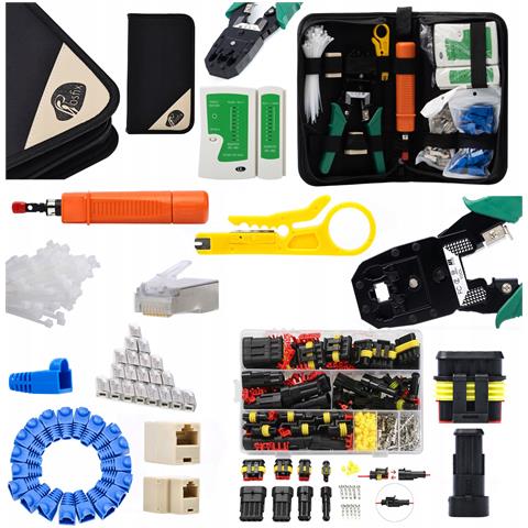 Set Di Strumenti Di Rete 9 In 1 Con Tester Cavi Lan E Connettori Elettrici Ermetici 352 Pezzi - Alta Qualità, Resistenza Ip67, Uso Professionale E Domestico - Foto 1