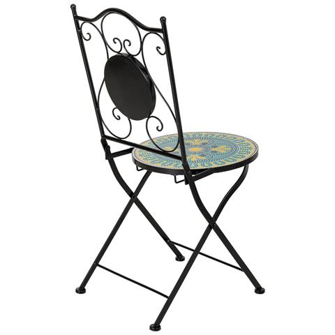 Set Tavolo E 2 Sedie In Metallo Multicolore, 60x60x75h Cm, 38x46x90h Cm - Foto 8