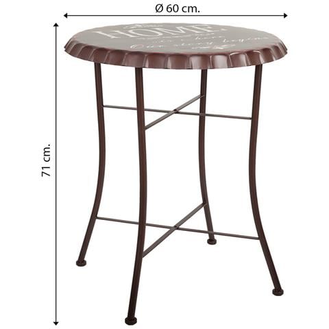 Tavolo Rotondo In Metallo Nero D60x71h Cm - Foto 5