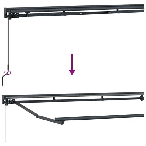 Cornice per Tenda Manuale con LED Antracite e Bianco 4,5 × 3 m - Foto 9