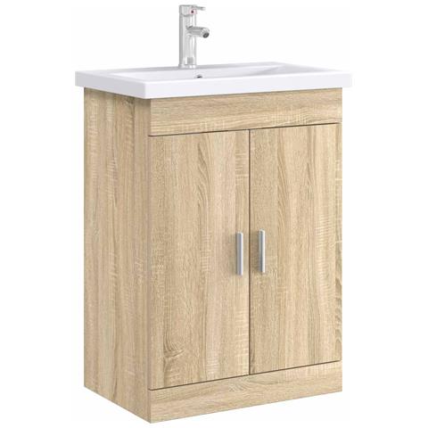 Mobiletto da Bagno Sotto Lavabo Rovere Sonoma 56 x 37,5 x 81 cm - Foto 2
