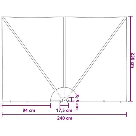 Schermo di Privacy per Balcone 240 x 160 cm Poliestere - Foto 6