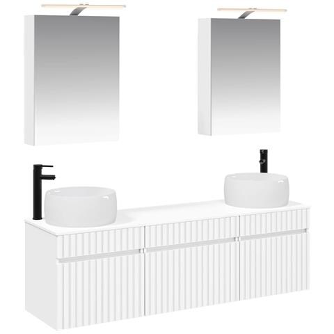 Set di Armadi da Bagno 5 pcs Bianco 50 x 14,5 x 70 cm - Foto 1