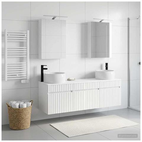 Set di Armadi da Bagno 5 pcs Bianco 50 x 14,5 x 70 cm - Foto 2