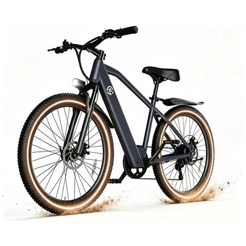 Bicicletta Elettrica 26'' Adulti L26 Batteria 36V 10Ah 250W 7 Velocità 25km /h 25-40km Display LCD Acceleratore a Pollice Freno Meccanico Telaio in Acciaio Faro LED E-bike Urbana - Foto 8