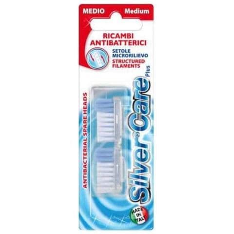 Silvercare Spazzolino Medio Ricambi 2 Pezzi - Foto 1