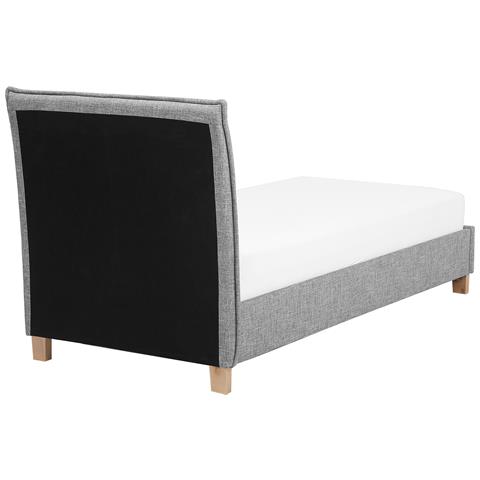 Letto In Tessuto Grigio 90 X 200 Cm Sennez - Foto 21