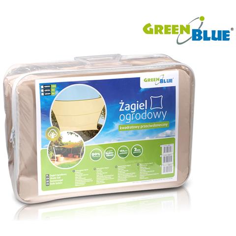 Vela Ombreggiante Per Giardino Poliestere 5m Quadrato Gb505 Crema - Foto 3