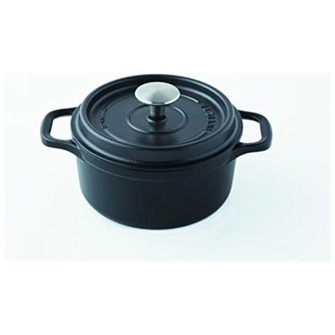 402201 Casseruola Rotonda In Ghisa Smaltata 20 Cm Colore: Nero - Foto 1