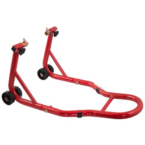 Cavalletto Alza Solleva Moto Anteriore Regolabile 4 Ruote Rosso Universale - Foto 1