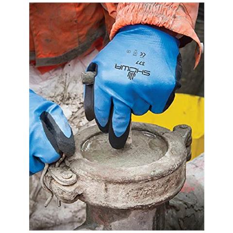 Nitrile 377, Rivestimento In Schiuma Di, Nitrili, Usi Generici, Blu Con Palmo Nero, 7 / M - Foto 2
