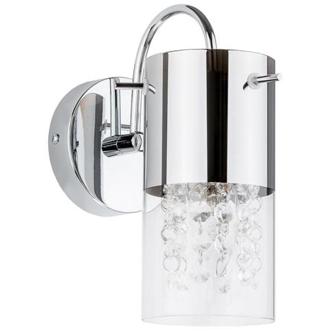 Applique Cromo 1 Luce Con Paralume Trasparente, Attacco E14 - Foto 1