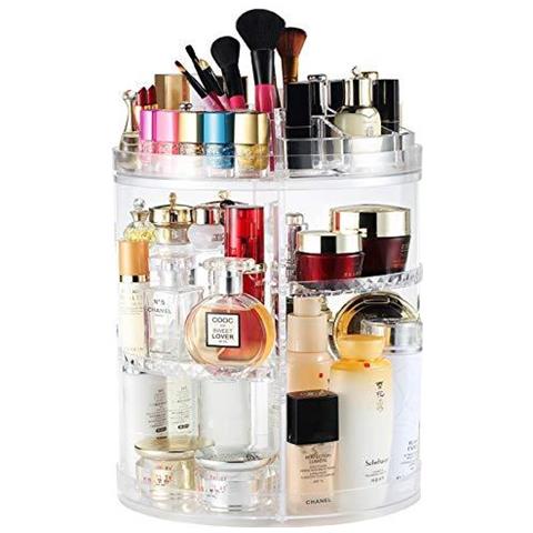 Rotazione Trucco Organizzatore Girante Da 360 Gradi Gioielli Di Cristallo Regolabili Cosmetici Profumi Banco Di Mostra Di Sicurezza 380 X 260 Mm 8 Livelli Grande Capacit Compongono Bagagli Per Il Com Camera Da Letto Bagno - Foto 1