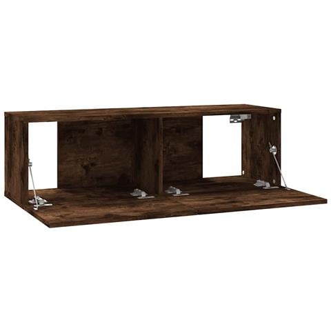 Mobile TV a Parete Rovere Fumo 100x30x30cm Legno Ingegnerizzato - Foto 2